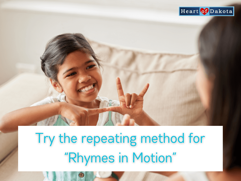 Read more about the article Try the repeating method for “Rhymes in Motion”
