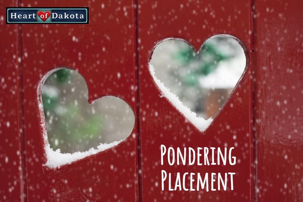 Heart of Dakota - Pondering Placement