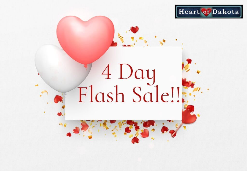 Pink and white heart shaped balloons floating next to a placard that reads: "4 Day Flash Sale!!"