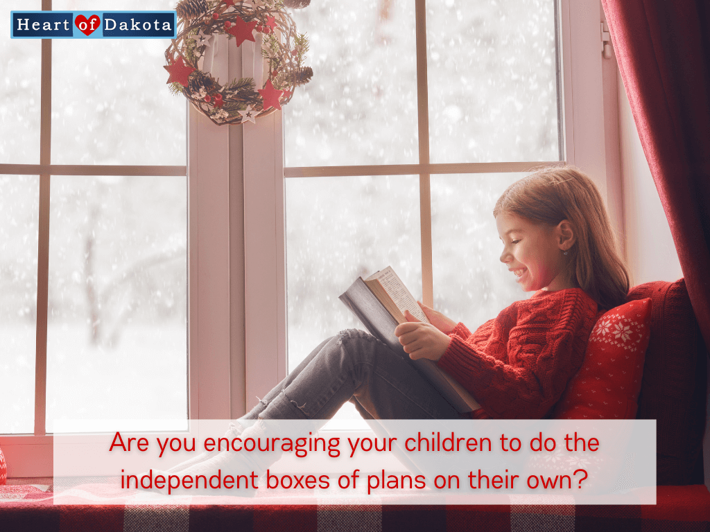Read more about the article Are you encouraging your children to do the independent boxes of plans on their own?
