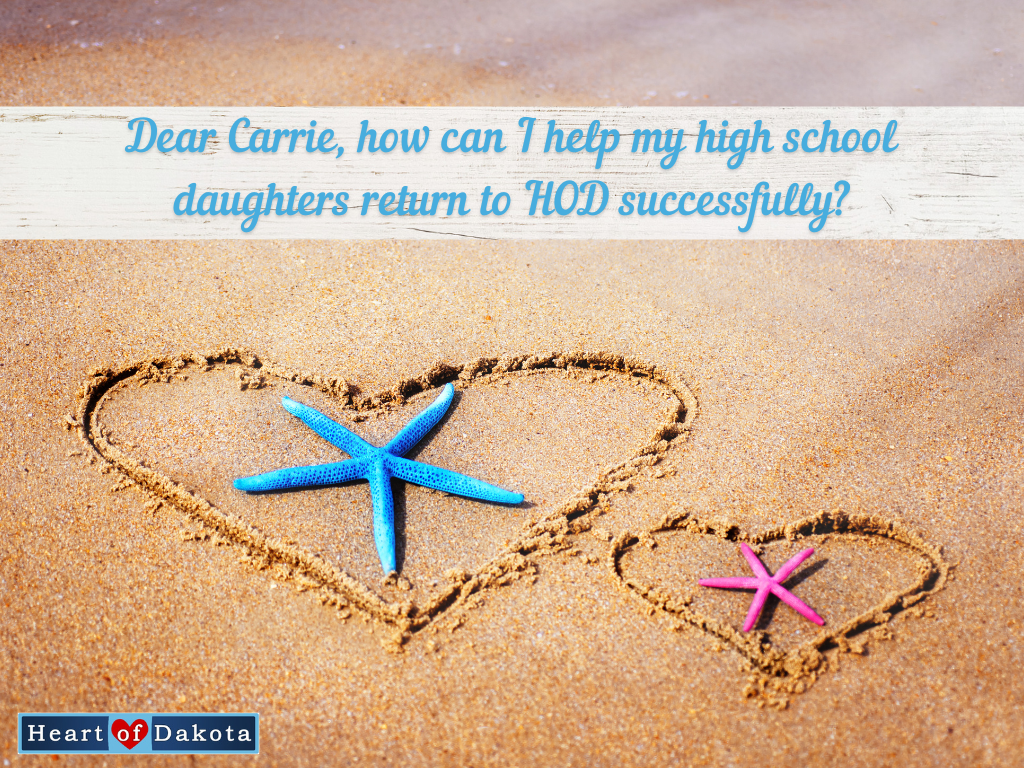 Read more about the article How can I help my high school daughters return to HOD successfully?
