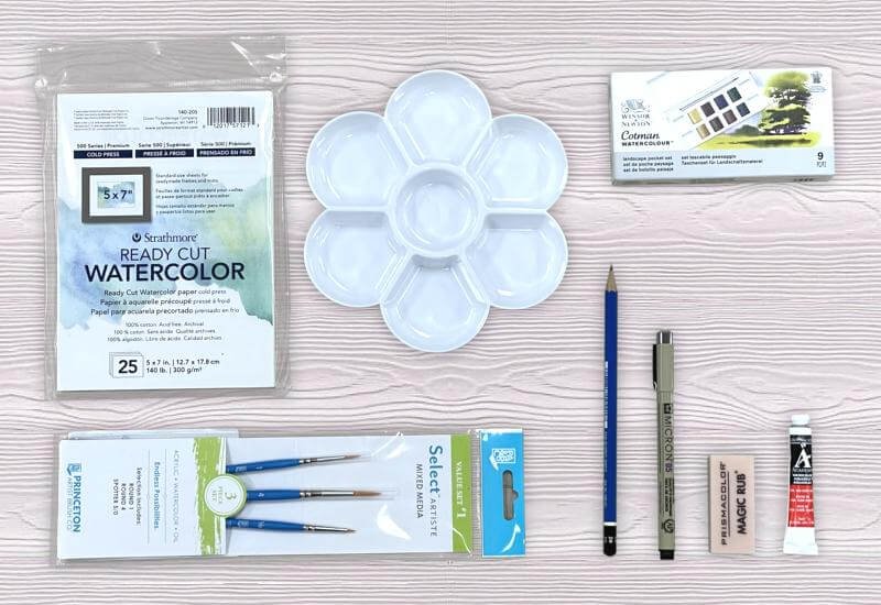 Painting Supplies Kit for Watercolor in Nature