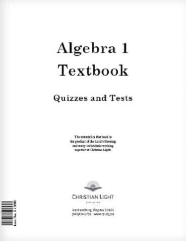 Christian Light Algebra 1 Quizzes and Tests